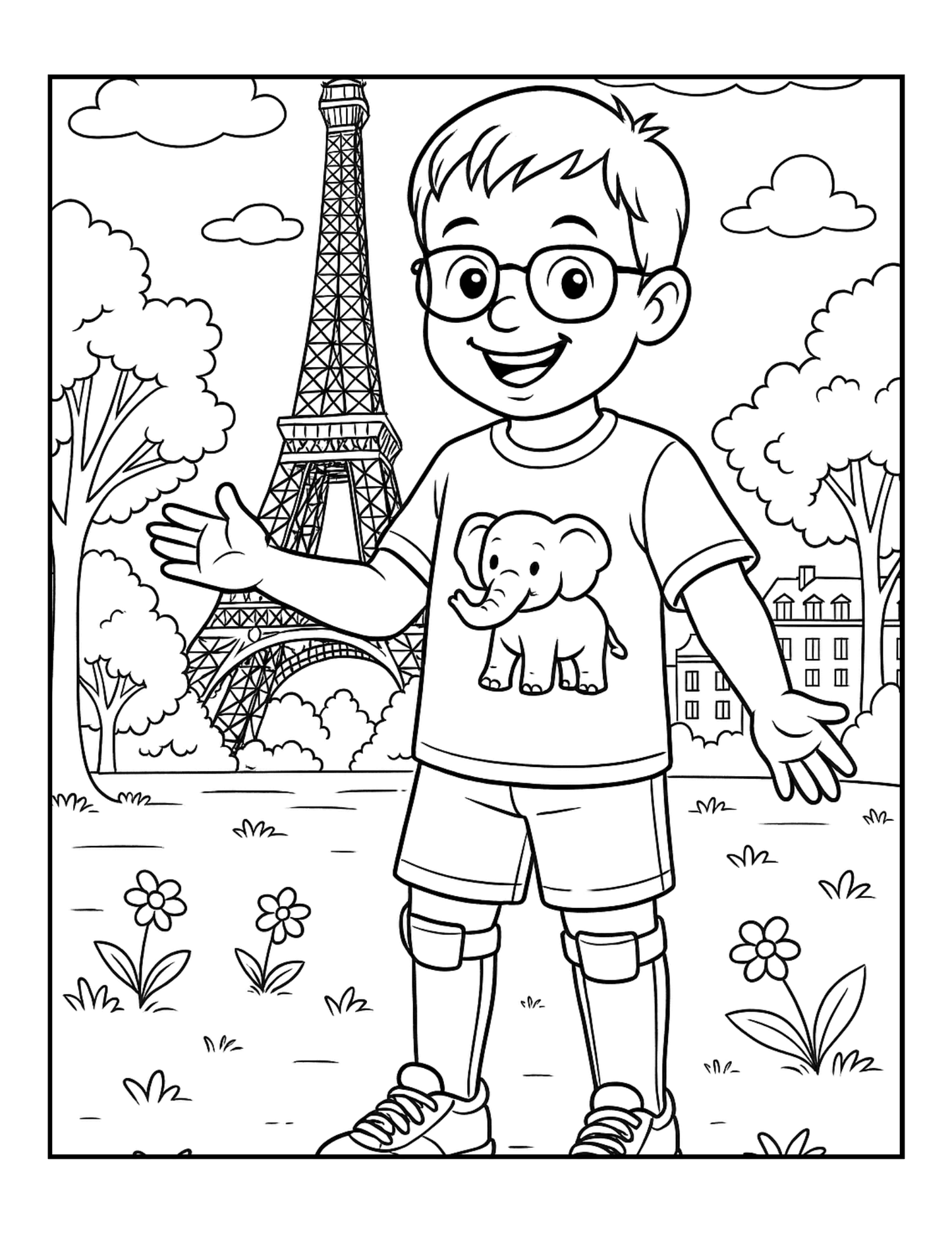 Aaron Goes to France Coloring Paperback