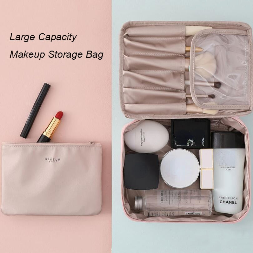 Spacious Makeup Bag: Durable Organizer for On-the-Go Beauty
