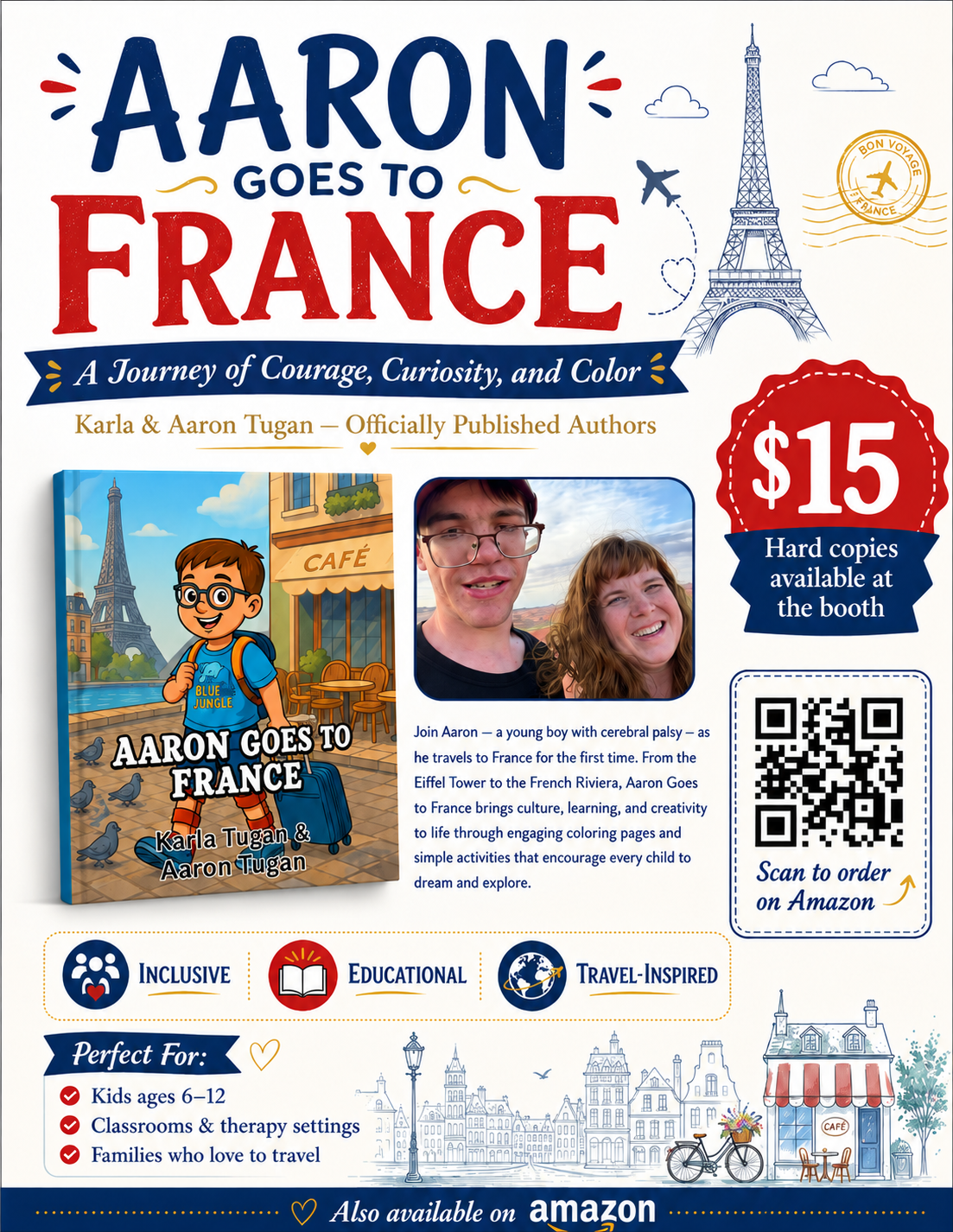Aaron Goes to France Coloring Paperback