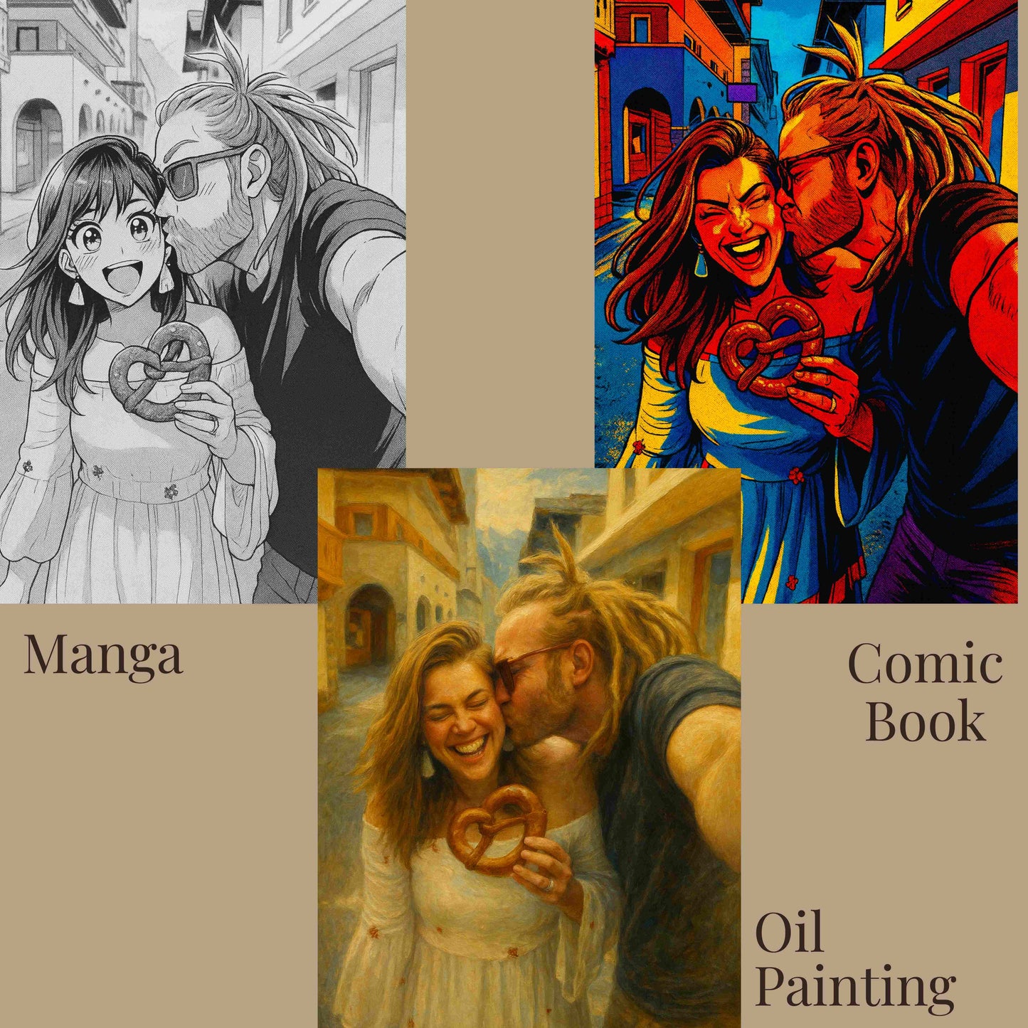 Turn Travel Photos Into Art | Custom Cartoon, Manga, Comic, Watercolor, Charcoal, or Oil Painting | Canvas or Gift Keepsake