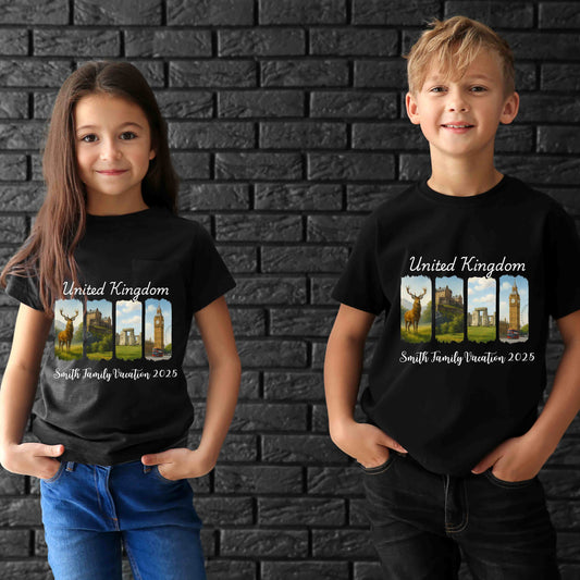 Customizable United Kingdom Scenic Landscape T-Shirt | Personalized Travel Souvenir for Nature Lovers
