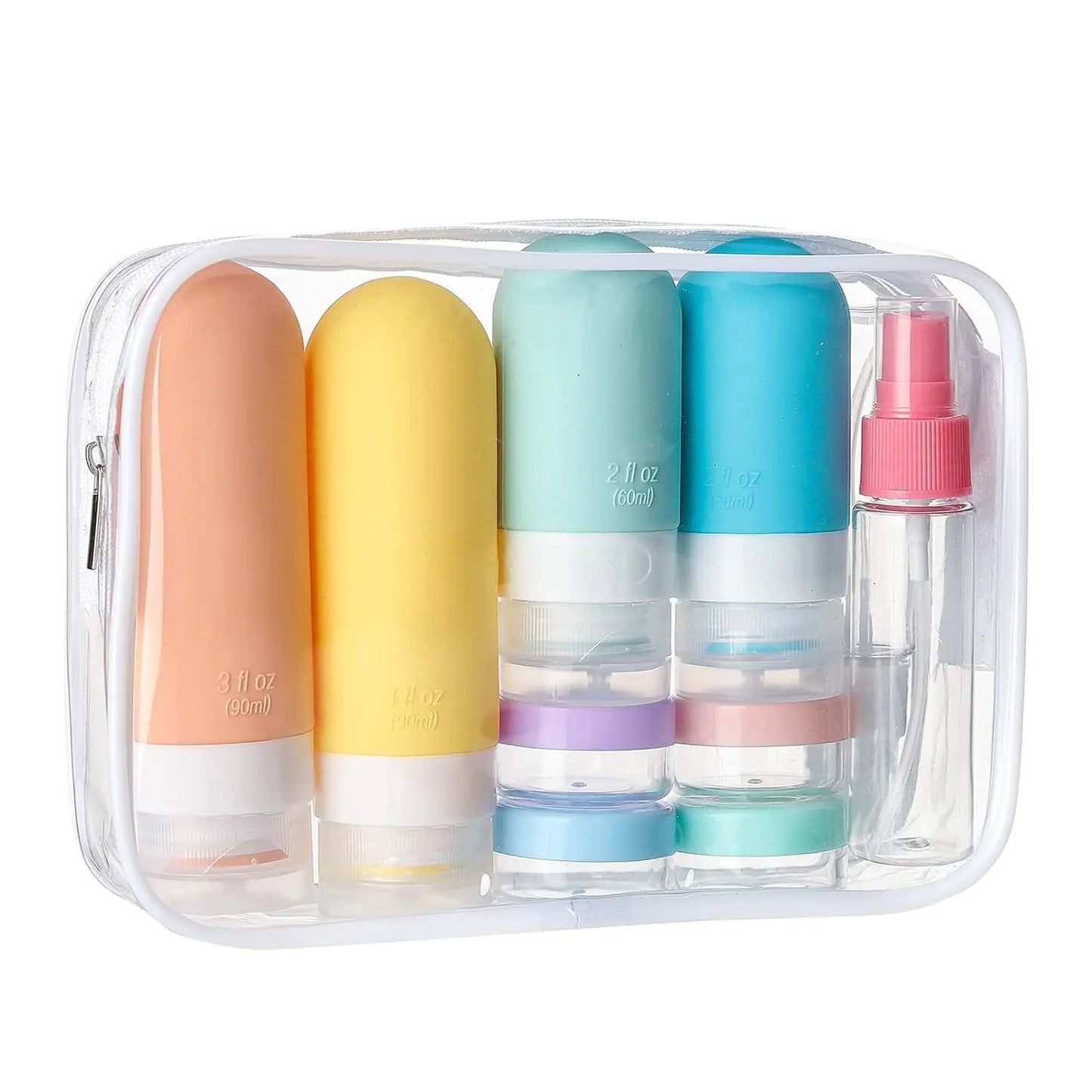 16-Piece TSA-Approved Travel Bottle Set with Leakproof Toiletry Containers & Clear Bag