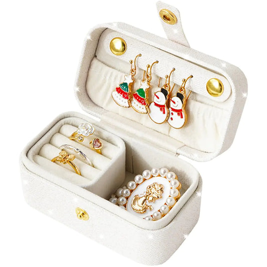 Sparkly Mini Travel Jewelry Case: Tiny Jewelry Box for Purse
