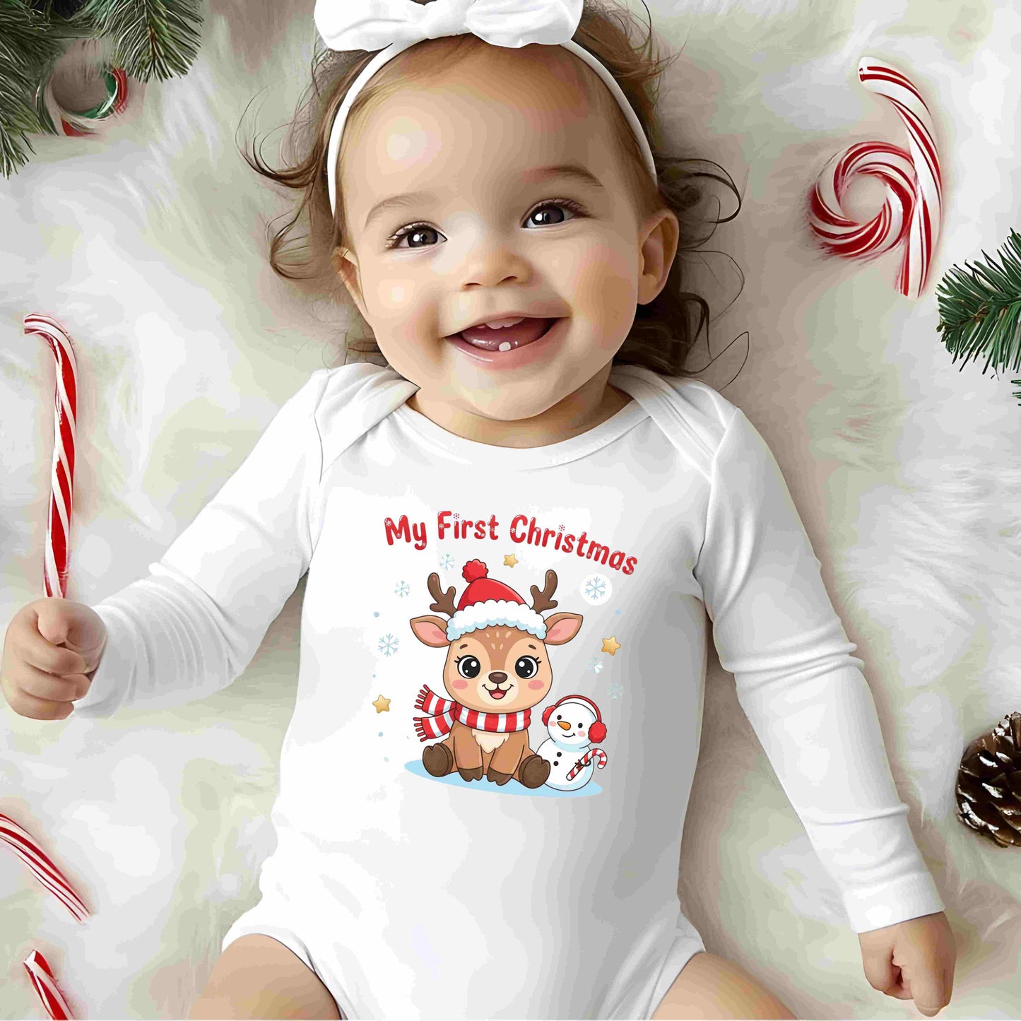 My First Christmas PNG Bundle • 5 Digital Designs • Personalized Reindeer & Polar Bear Clipart