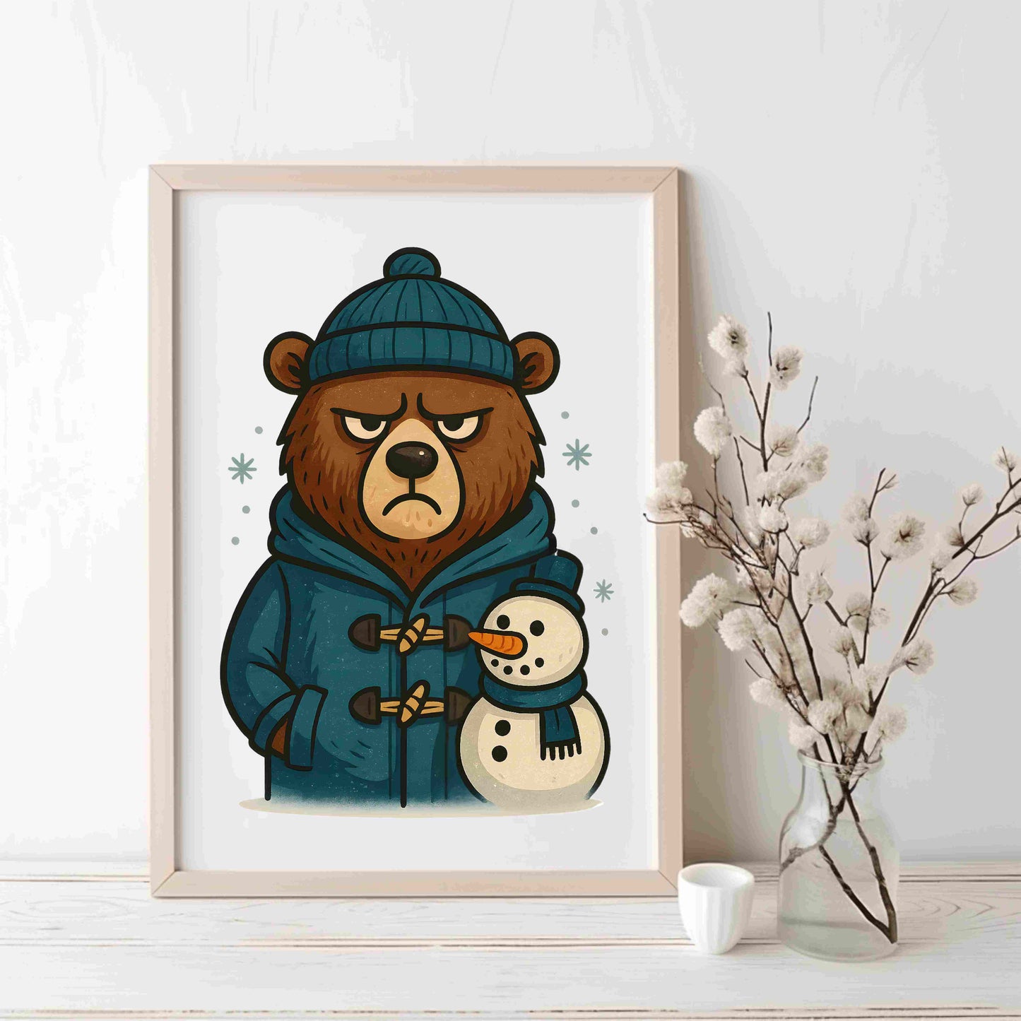 Grumpy Bear PNG Bundle – 5 Cute Winter Bear Clipart Files | Digital Download for Sublimation, T-Shirts, Mugs, Stickers, and More