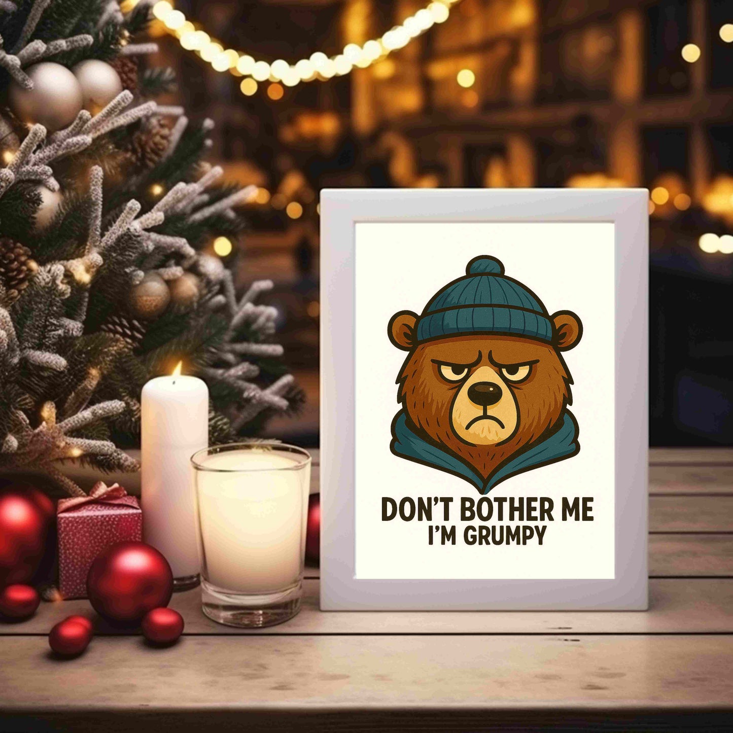 Grumpy Bear PNG Bundle – 5 Cute Winter Bear Clipart Files | Digital Download for Sublimation, T-Shirts, Mugs, Stickers, and More