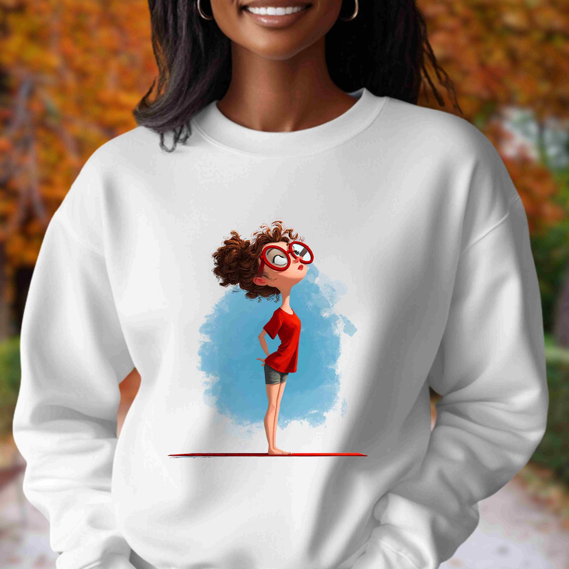 Yoga Mountain Pose PNG | Cute Redhead Girl Digital Art | Yoga Clipart for Sublimation, Stickers & Wall Prints