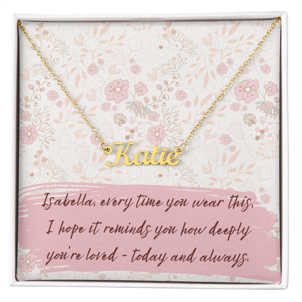 Personalized Script Name Necklace with Gift Box – Custom “Every Time You Wear This…” Message – Perfect Birthday, Anniversary or “Just Because” Gift for Her