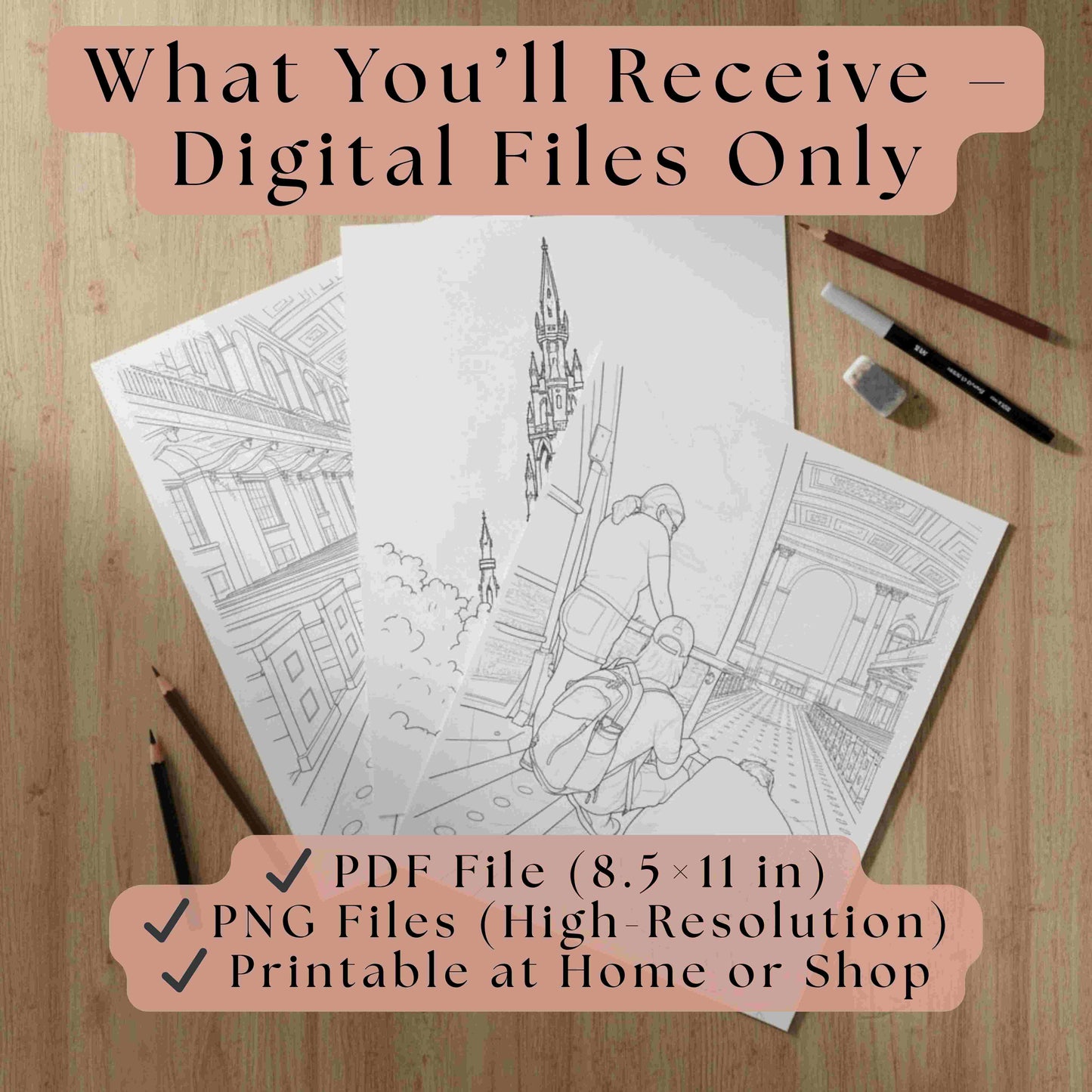 Custom Coloring Pages from Your Photos (Digital Download)