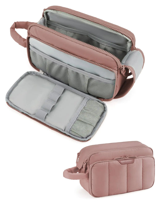 Blush Pink Travel Makeup & Toiletry Bag – Waterproof, Multi-Compartment Organizer for Women