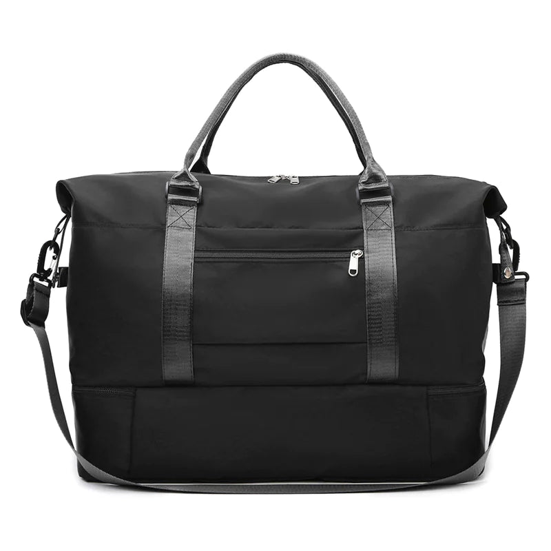Foldable Waterproof Weekender Travel Bag – Lightweight Overnight Duffel with Shoe Compartment, Unisex Carry-On Tote (20–35L)