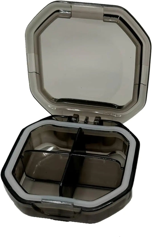 YourRx Travel Pill Organizer: Compact & Watertight 4-Compartment Case