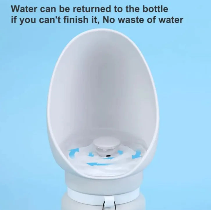 Foldable Leak-Proof Dog Water Bottle – Portable Pet Travel Dispenser with Built-in Bowl (550ml)